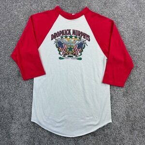 Vintage Dropkick Murphys Shirt Men Small White Boston 1999 Raglan Baseball Music